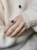 Sterling silver oval ring with stone