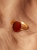 Gold-plated ring with cognac Baltic amber in warm tones