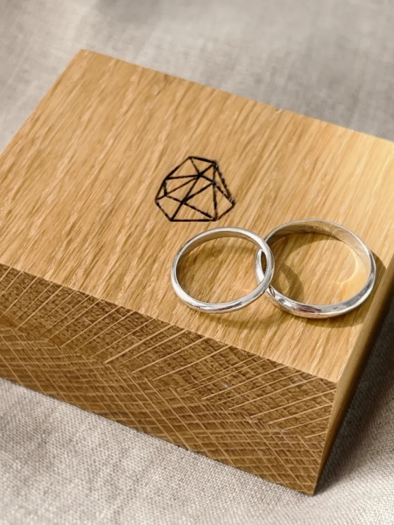 Handcrafted wooden ring and earring gift box
