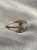 14K rose gold ring with natural meteorite