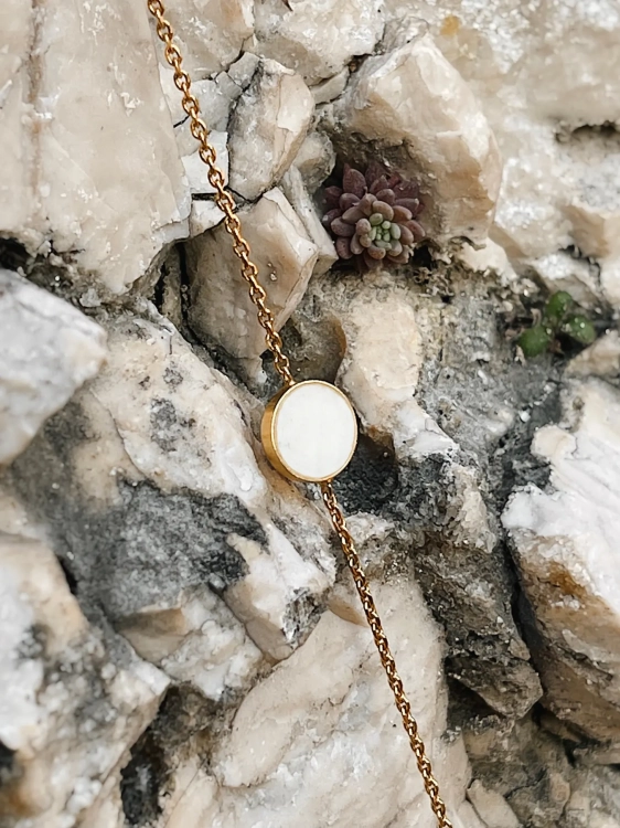 Delicate opal bracelet with soft white gemstone