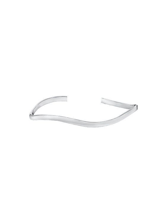 Sterling silver wave bracelet with minimalist form