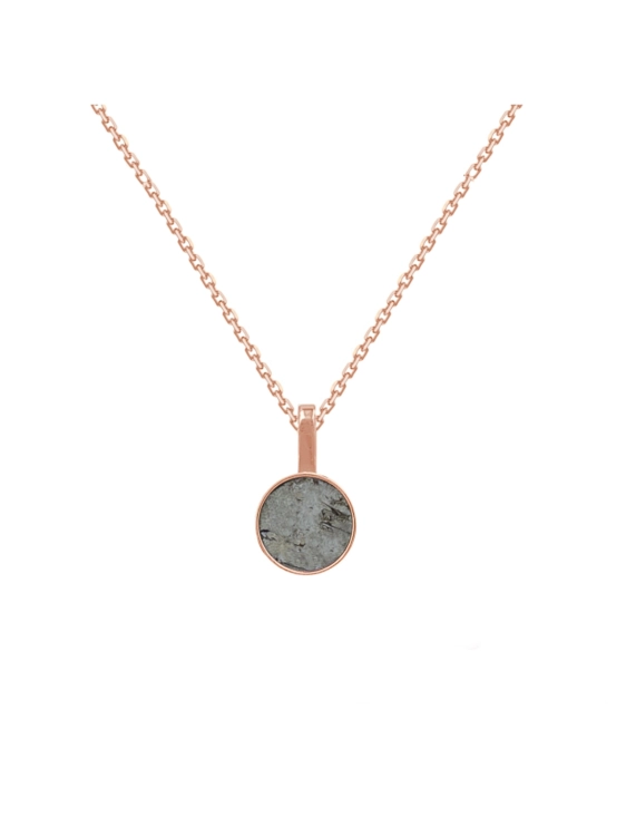 14K rose gold necklace with meteorite from Morasko
