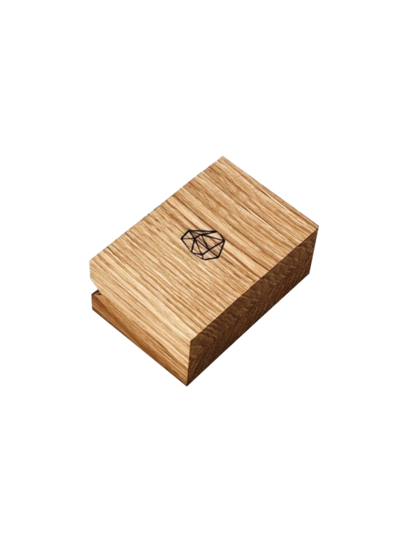 Minimalist wooden jewellery box with magnetic closure