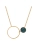Gold-plated nephrite jade circle necklace in 925 sterling silver