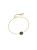 Gold plated chain bracelet with natural green nephrite stone