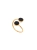 Gold-plated spiral ring with black Polish chocolate flint