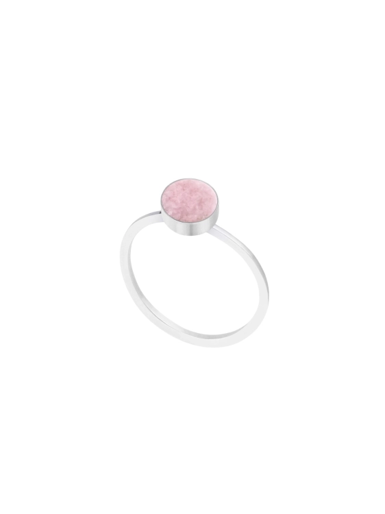 Silver delicate ring with pink stone