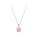 Short silver necklace with delicate pink stone