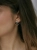 Geometric silver circle earrings with abstract gray dolomite Picasso